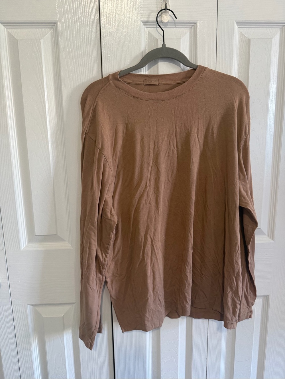 Skims Cotton Jersey Long Sleeve Shirt Brown Size 2X